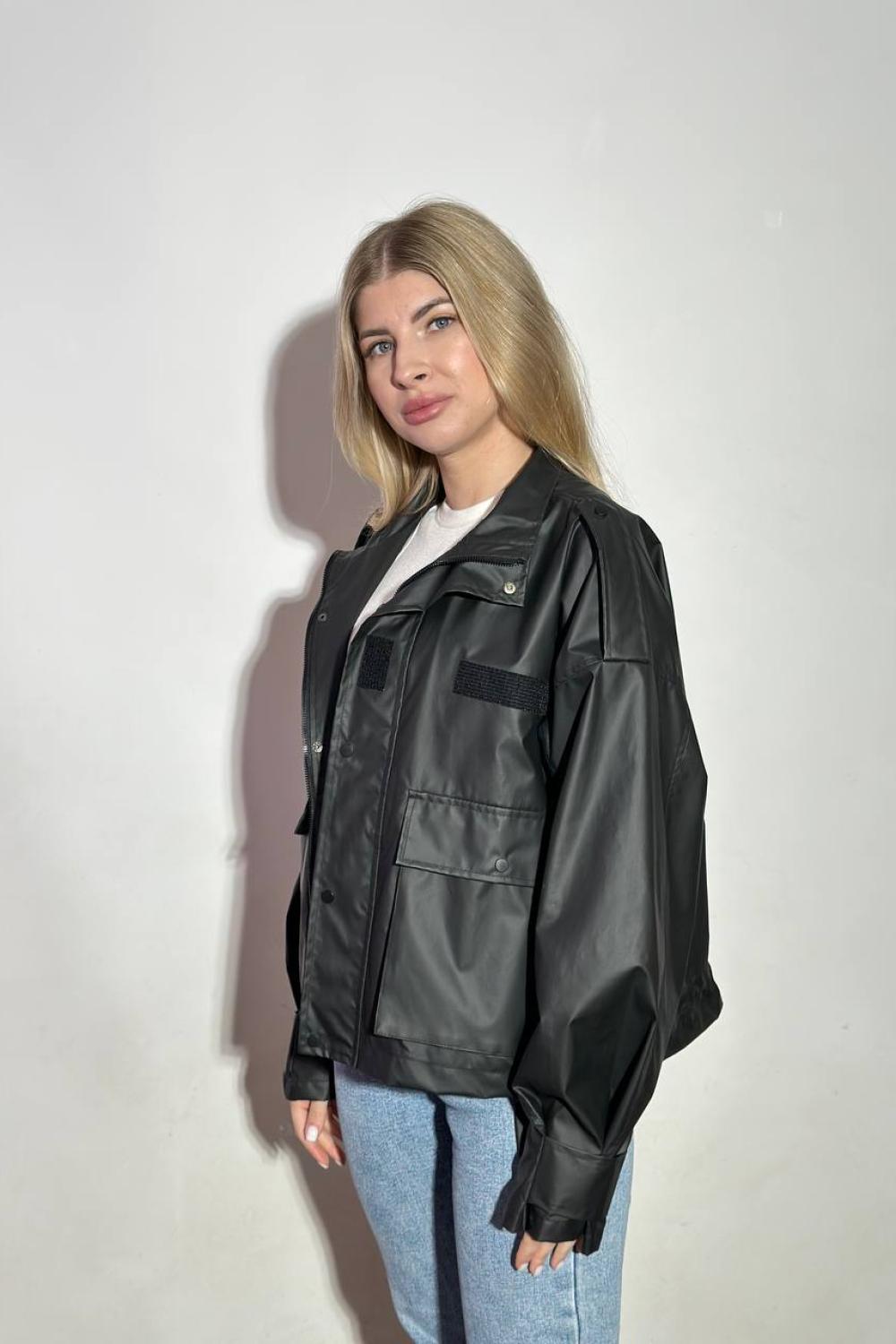 Black matte raincoat jacket
