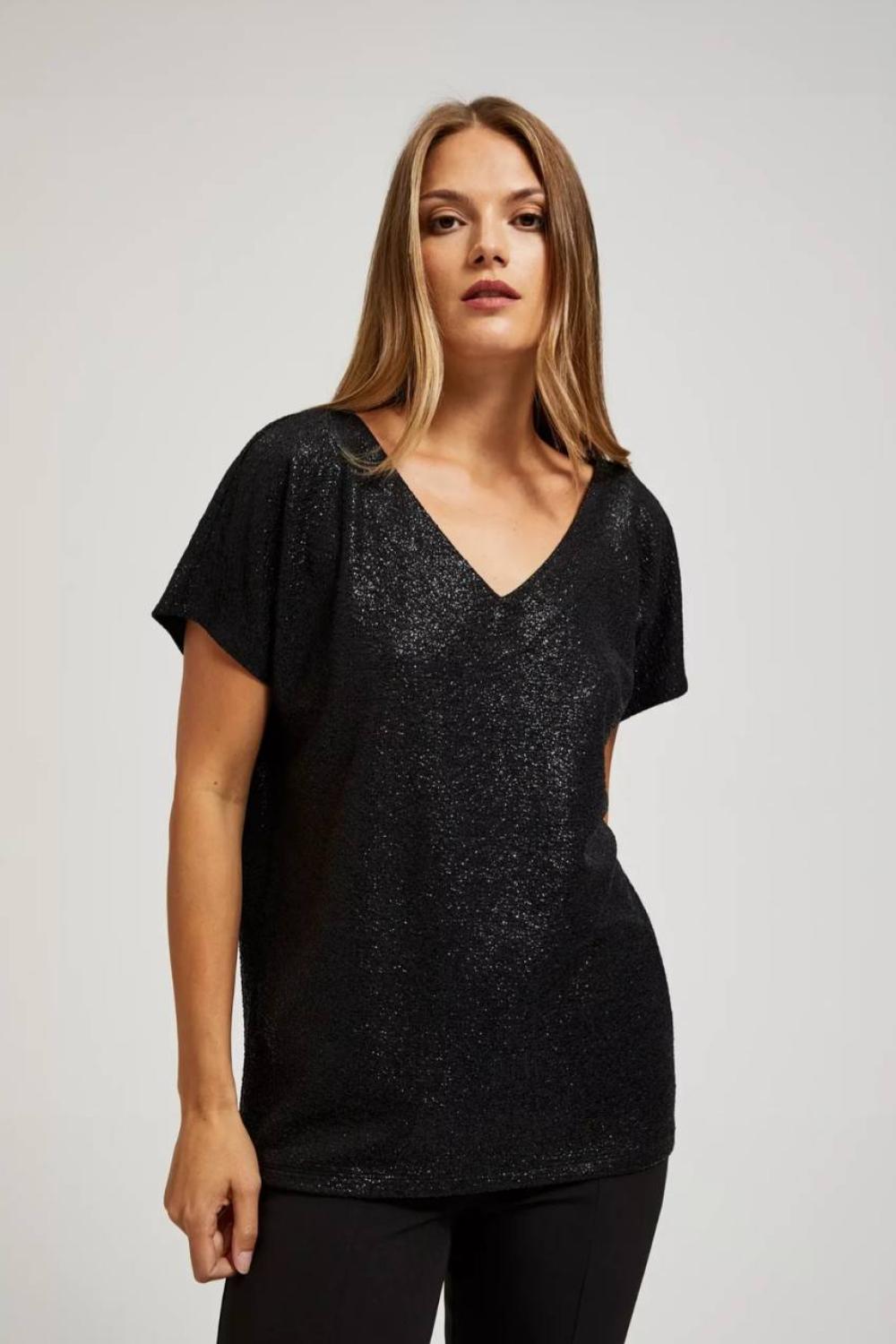 Knitted black T-shirt