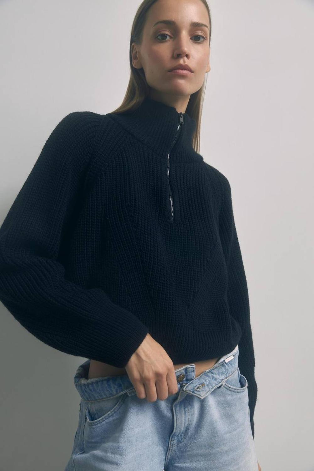 Women's warm black jumper