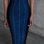 Denim midi dress