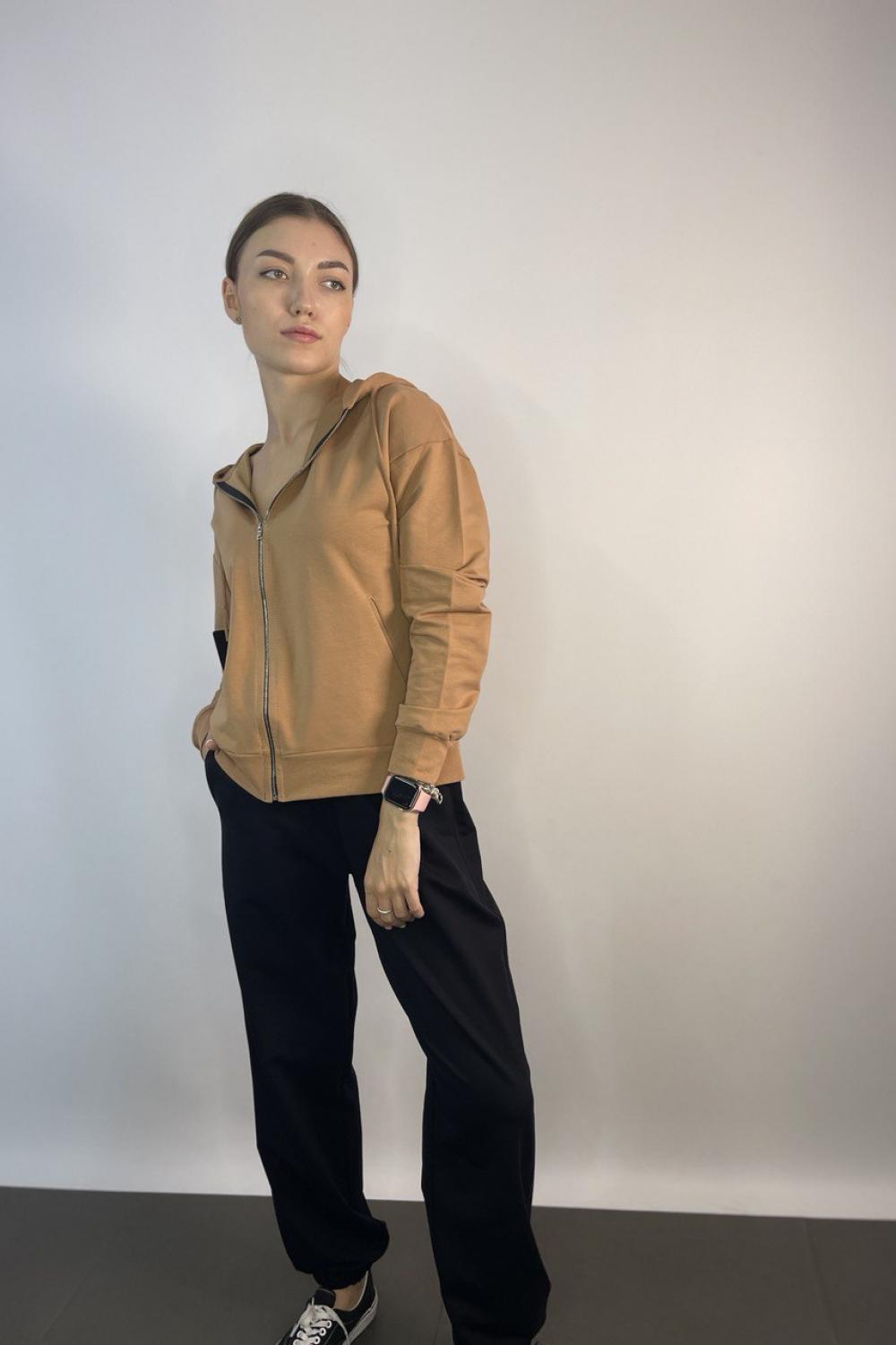 Кофта на блискавці бежева SK004 Dias
