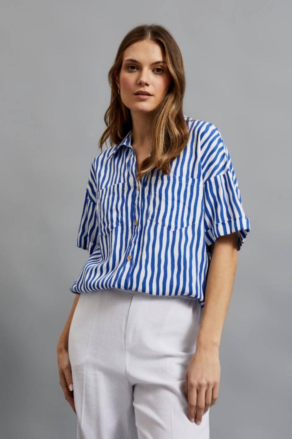 Blue striped shirt