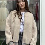 Bomber made of artificial fur beige Bamir STIMMA