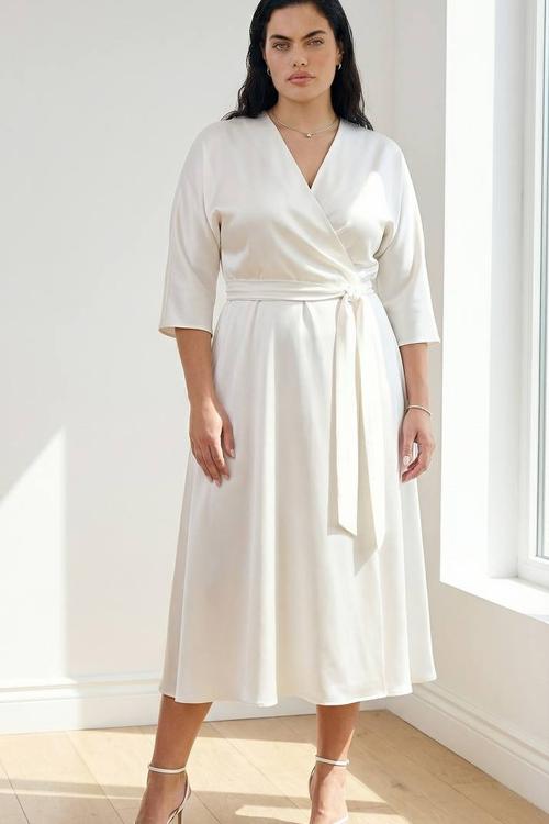 Сукня молочна міді Plus Size barbie_silk_milk
