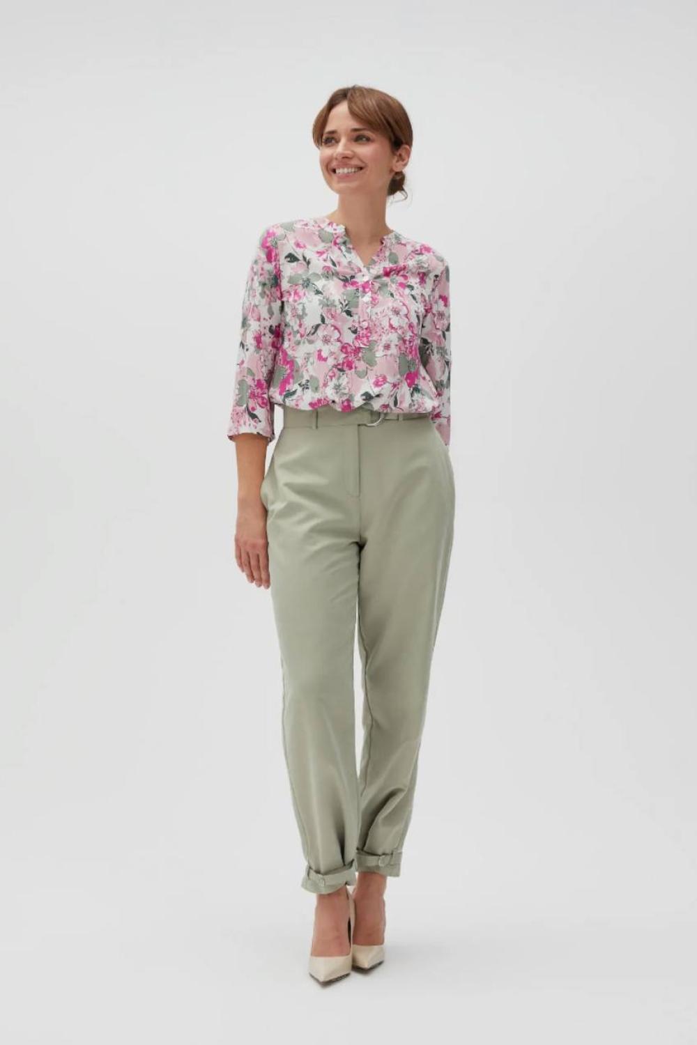 Pink blouse in floral print