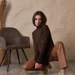 Джемпер з розрізами шоколадний Bellise 2443