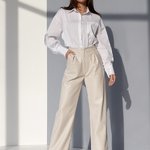 Palazzo pants made of milk eco-leather 250.2 Artmon