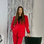 Women's trouser suit classic red. France.