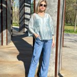 Blue translucent blouse