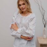 Women's Vyshyvanka Verkhovyna white and pink from Svarga