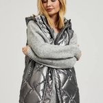 Warm gray vest extended