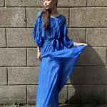 Dress with embroidery in electric color 07995 MAXA