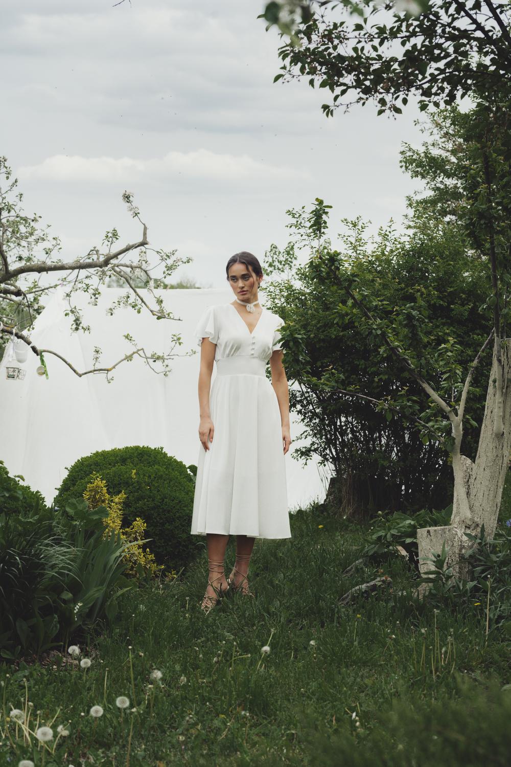 Formal milk midi dress Stolyarchuk 852