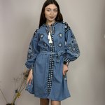 Сукня з вишивкою джинс 2634 by-ESQ