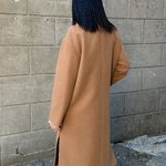Women's demi-season cashmere coat in camel color 248C FINE LINE