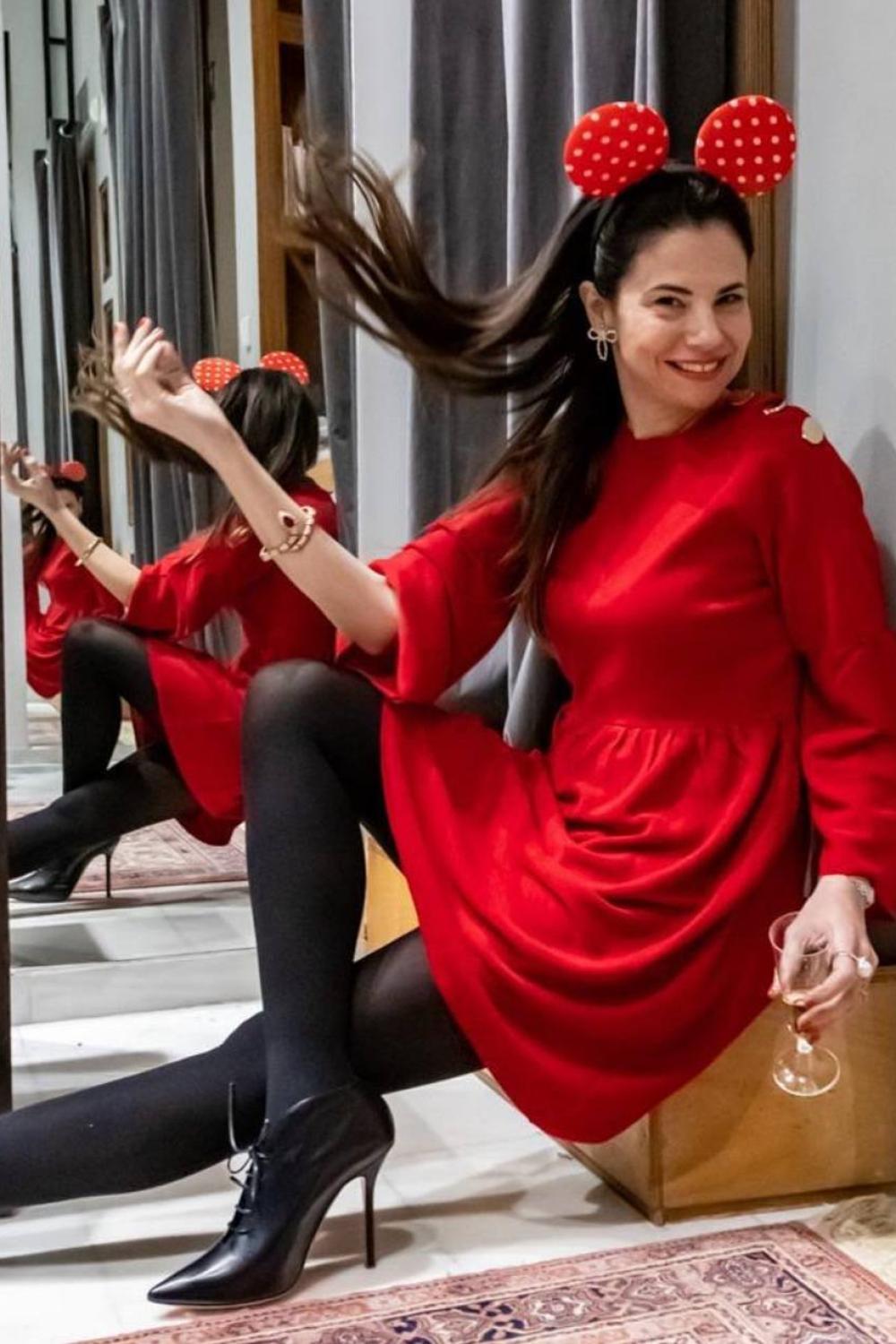 Red-coloured knitted dress FW22-350-red-K-Realiz
