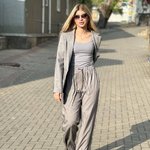 Gray tencel pants