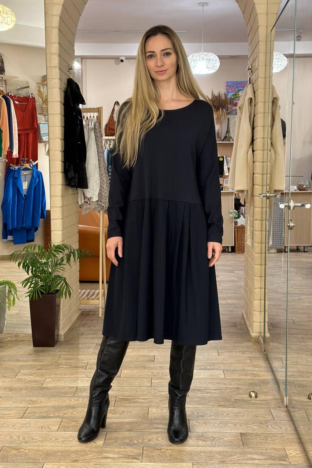 Classic black midi dress K3017-K-Realiz