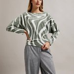 A women's jumper with a geometric pattern