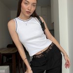 White T-shirt with black trim 78182_white