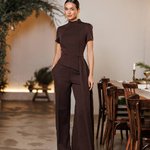 Classic women's chocolate grey cashmere three-piece suit 558_grey