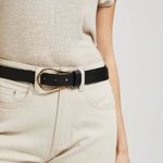 Black belt made of premium quality eco-leather