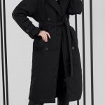 Trench coat women's black insulated 937-01 HARDY