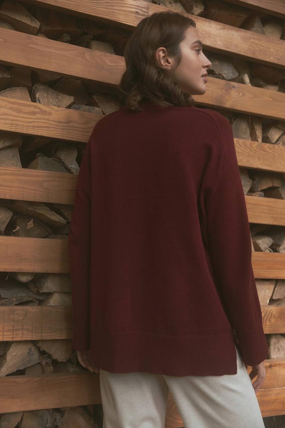 A loose-fitting jumper