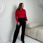 Knitted insulated black pants
