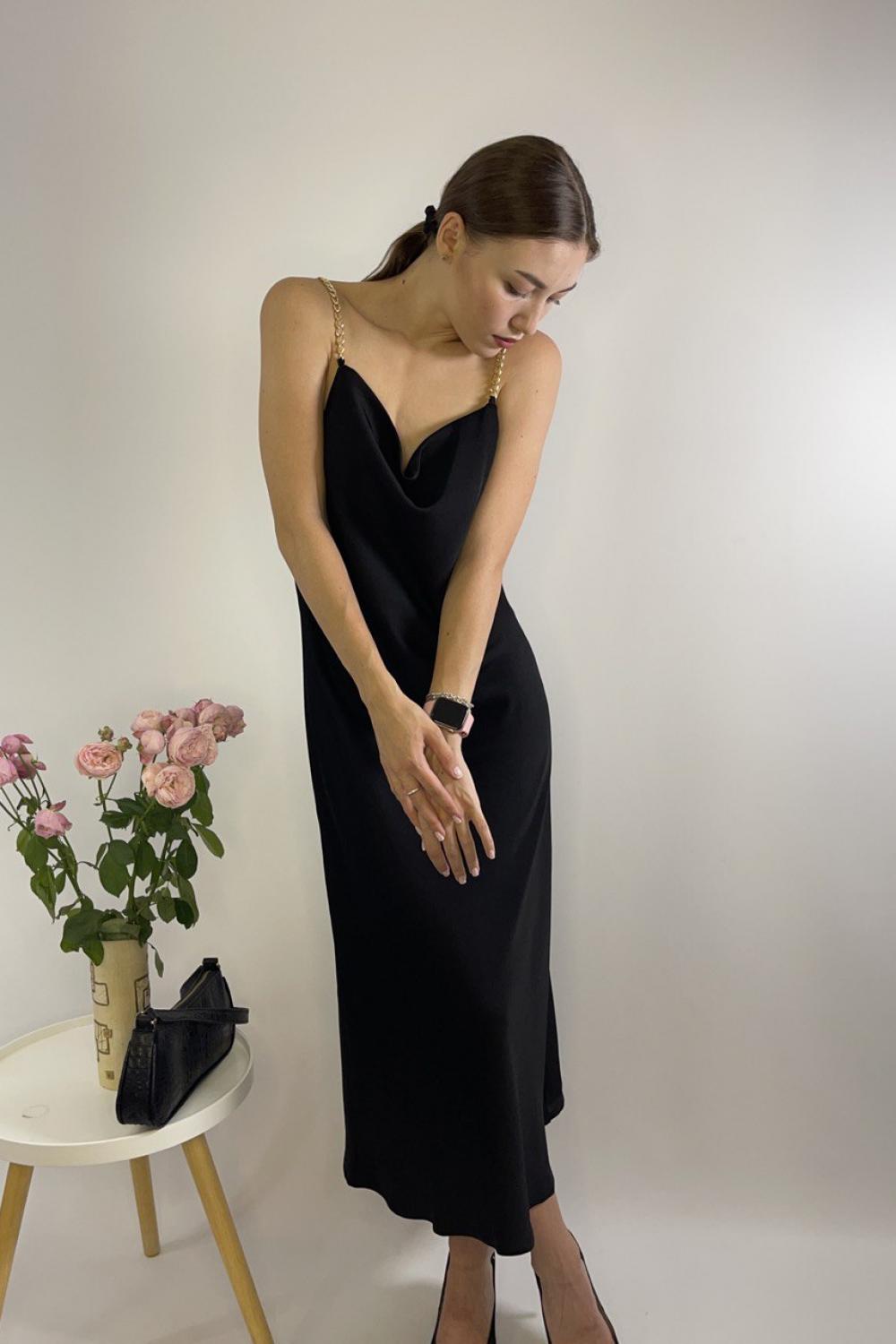 Сукня сатинова чорна Hardy