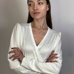 Сукня на запах коктельна молочна Lavanda