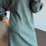 A loose-fitting knitted dress