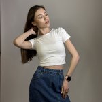 Коротка футболка біла в рубчик Solmar