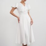 White satin midi dress