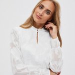 Святкова напівпрозора біла блуза