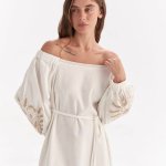 Embroidered dress with an embroidered ear of corn