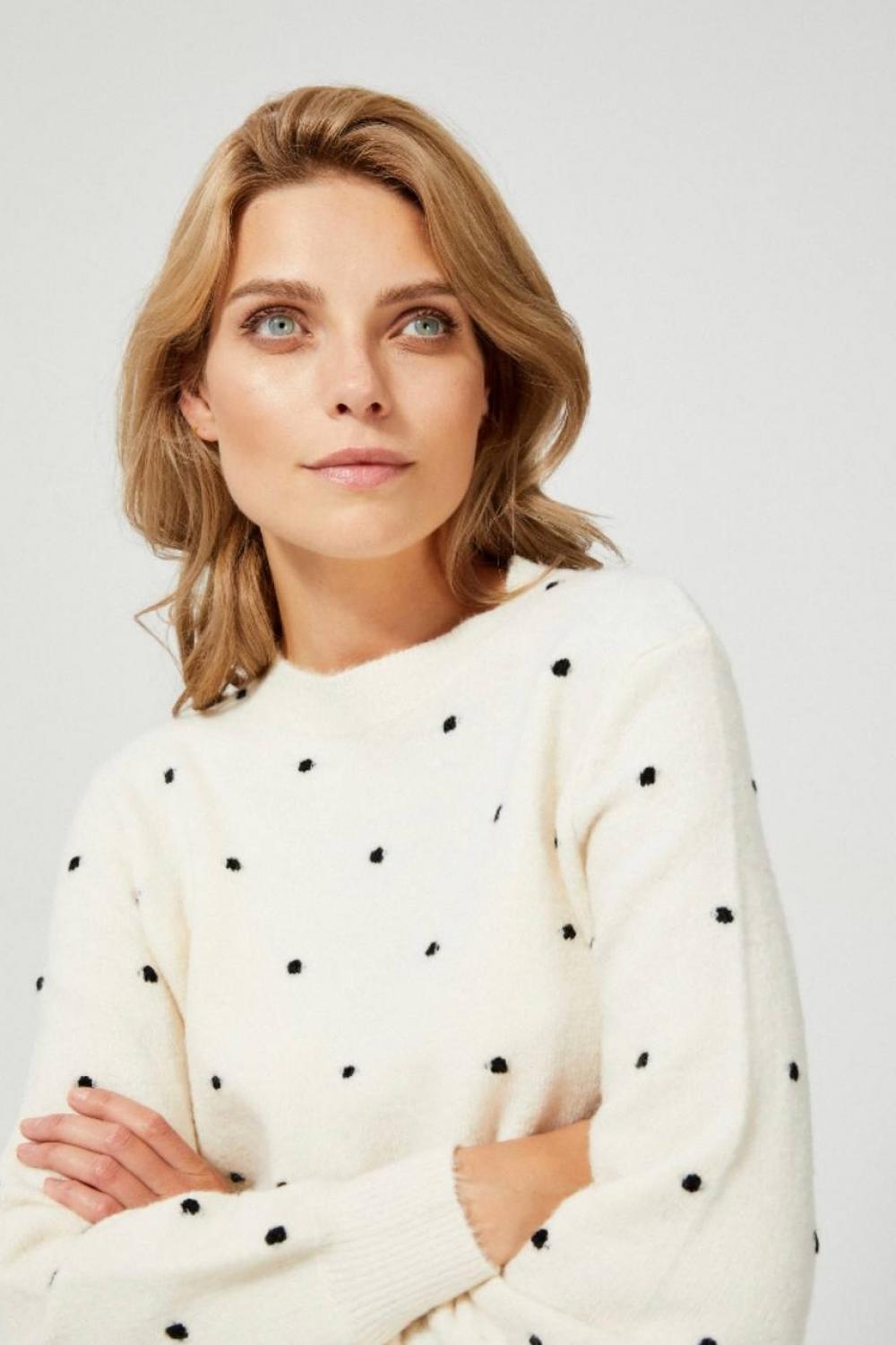 Sweater white with dots Moodo Z-SW-3327