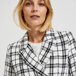 Black and white checked tweed jacket