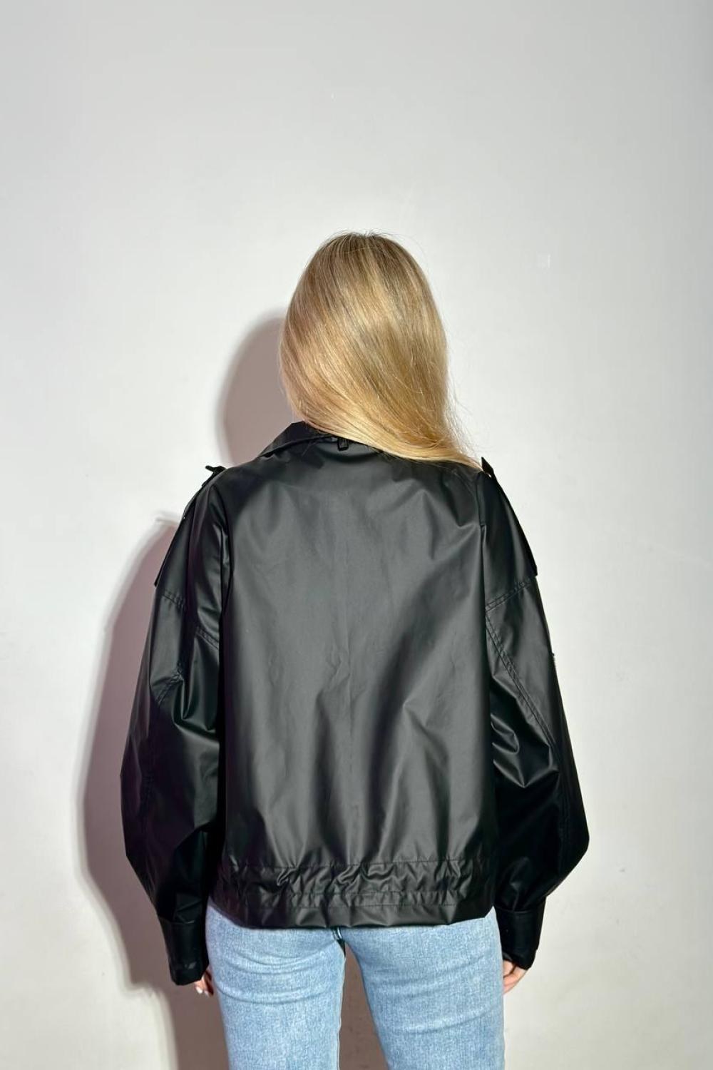 Black matte raincoat jacket