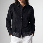Women's Black Blouse with Lace 3916_black