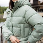 Shortened olive jacket