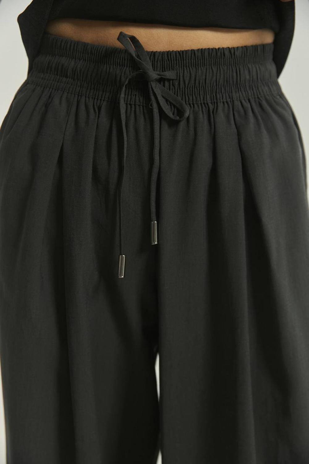 Wide pants with pleats