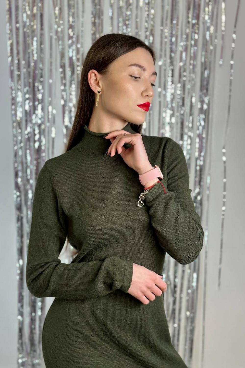 Knitted olive dress 22AH096 LAURA+MAX