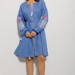 Blue embroidered dress with Firebird by-ESQ