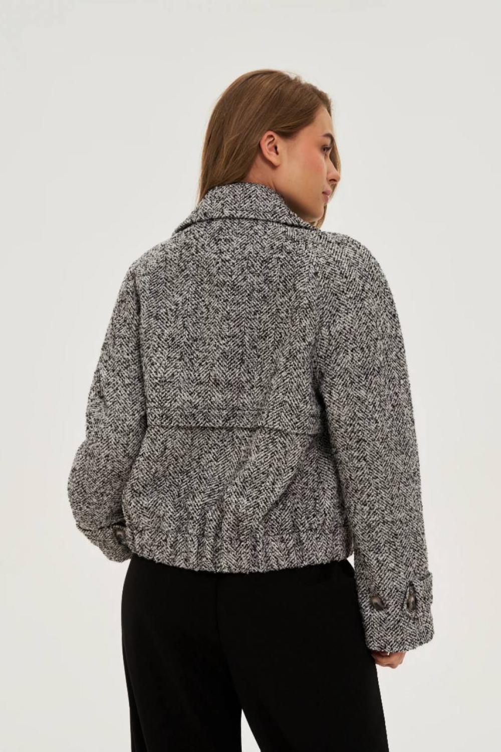 Gray bomber jacket